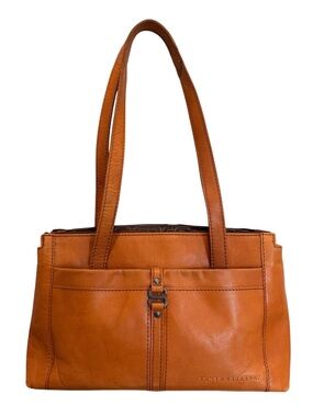 Spikes & Sparrow Cognac Leather Shoulder Bag